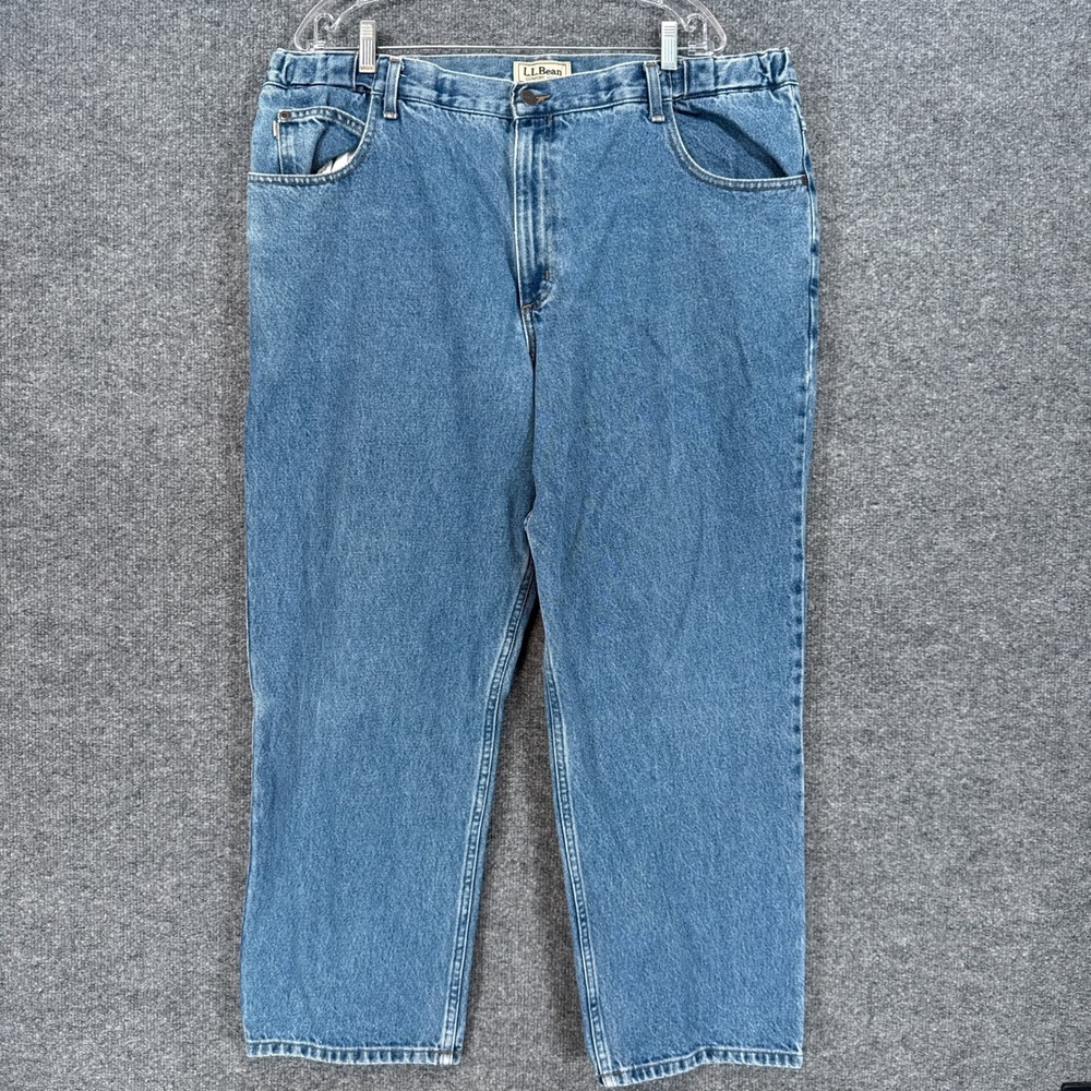 L.L Bean Comfort Waist Jeans Mens 40x29 Blue Stretch Waist Relaxed Fit Denim